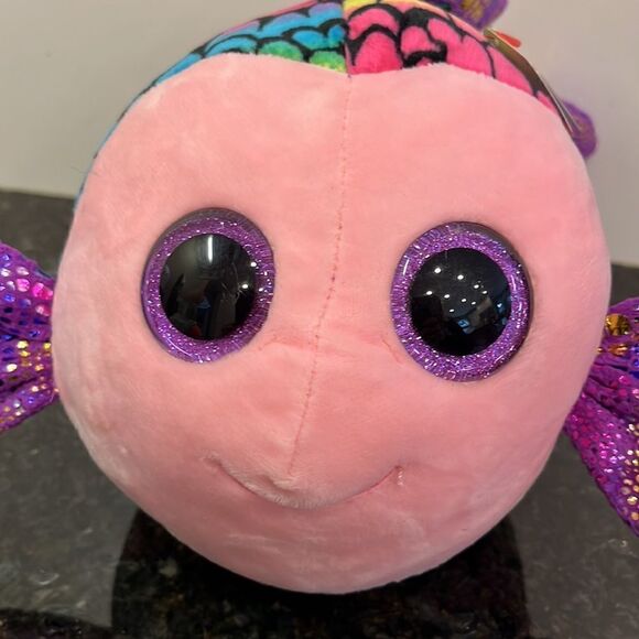 FLIPPY the Fish Beanie Boo Retired Beanbag Plush - New with Tags Vintage 1990s - Picture 2 of 12